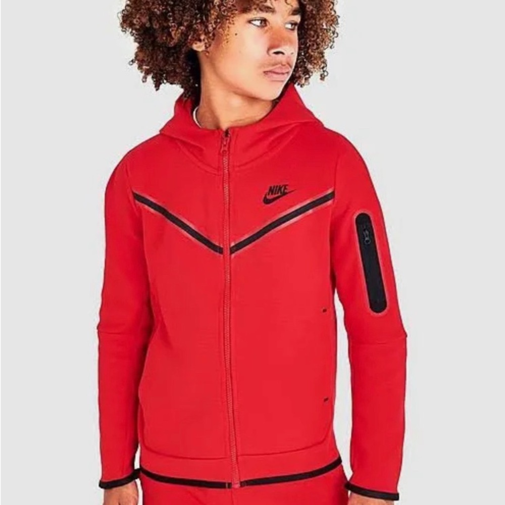 Red Big Kids Nike Tech